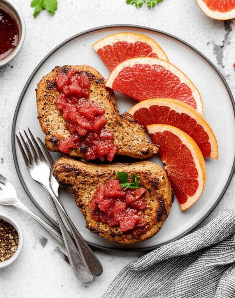 Benji's Pork Chops with Grapefruit Relish