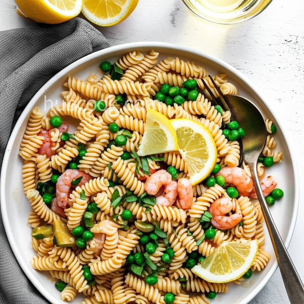 Creamy Gemelli Pasta with Shrimp and Spring Vegetables
