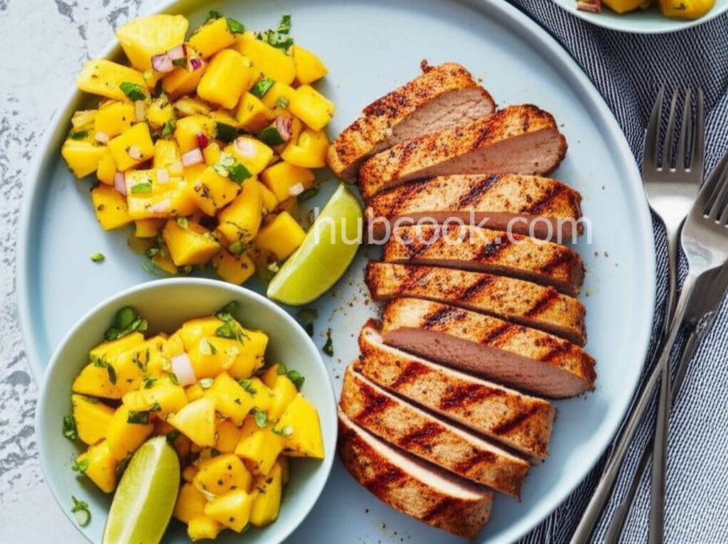 Grilled Pork Tenderloins with Mango-Pineapple Salsa