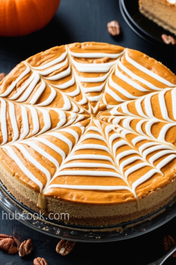 Smart Cookie's Spiderweb Pumpkin Cheesecake