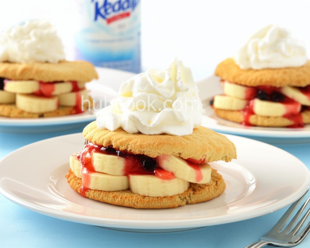 Biscuit Wedges with Fruit in Vanilla Syrup