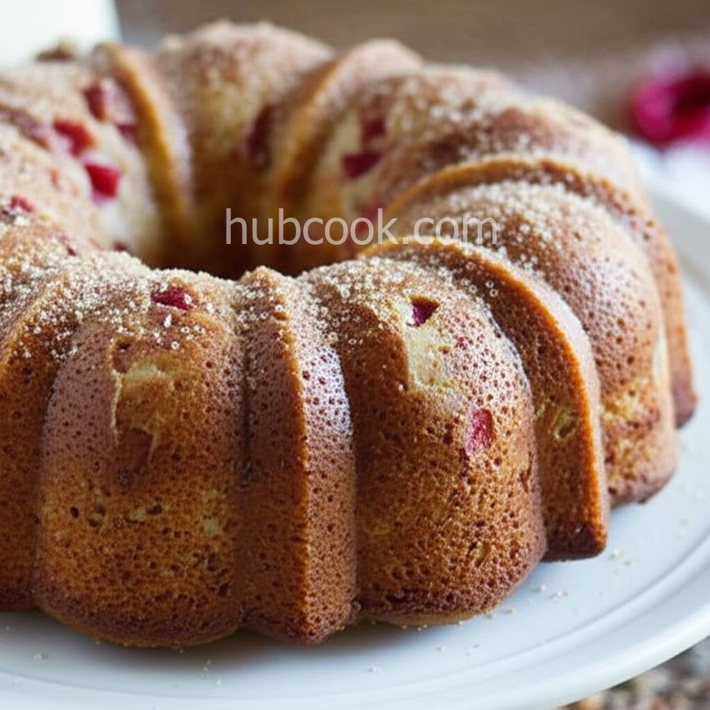 Filled Rhubarb Coffee Cake