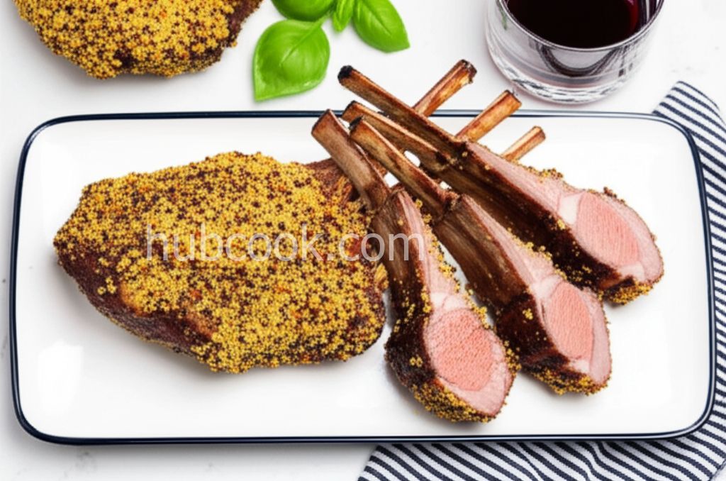 Grilled Rack of Lamb with Mustard Crust