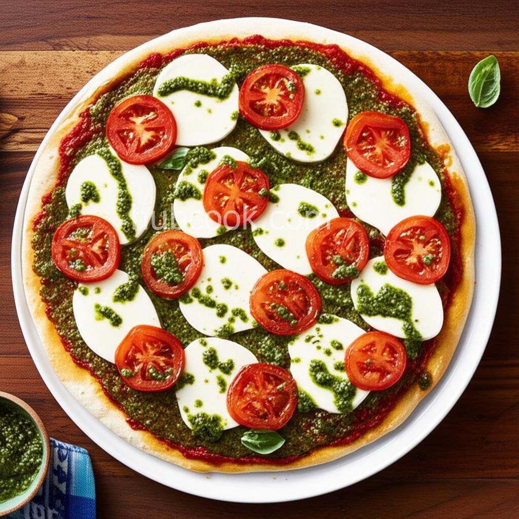 Margherita Pizza with Sausage and Pesto