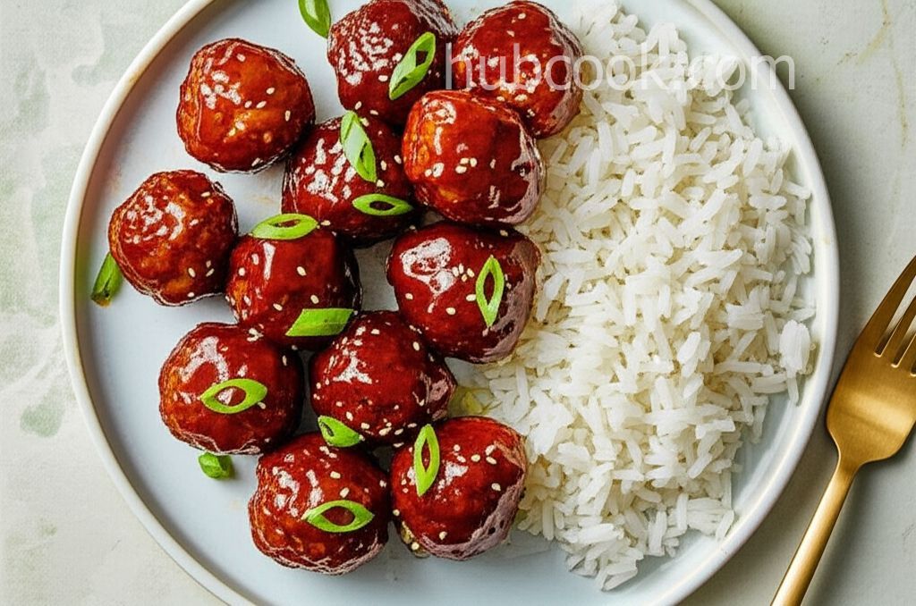 Saucy Sesame Gochujang Meatballs