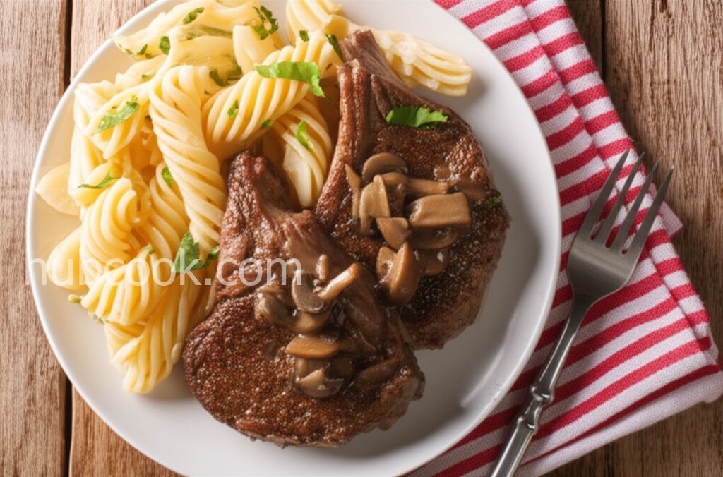 Veal Chop with Portobello Mushrooms