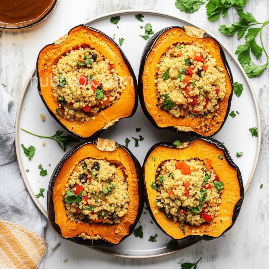 Vegan Acorn Squash Stuffed with Israeli Couscous