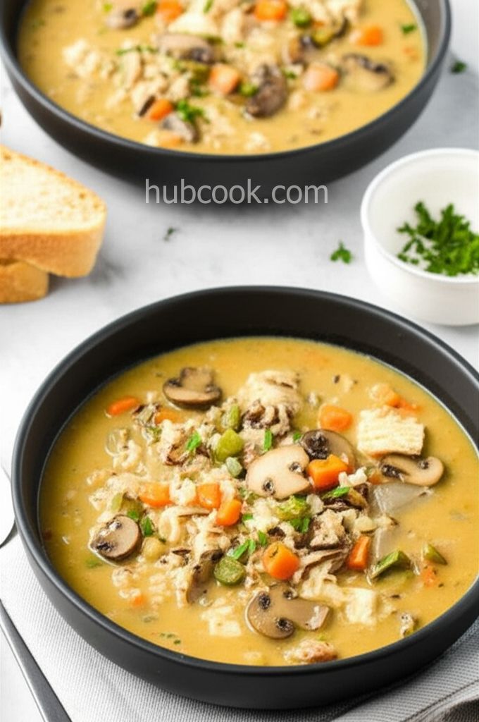 Chicken and Mushroom Wild Rice Soup
