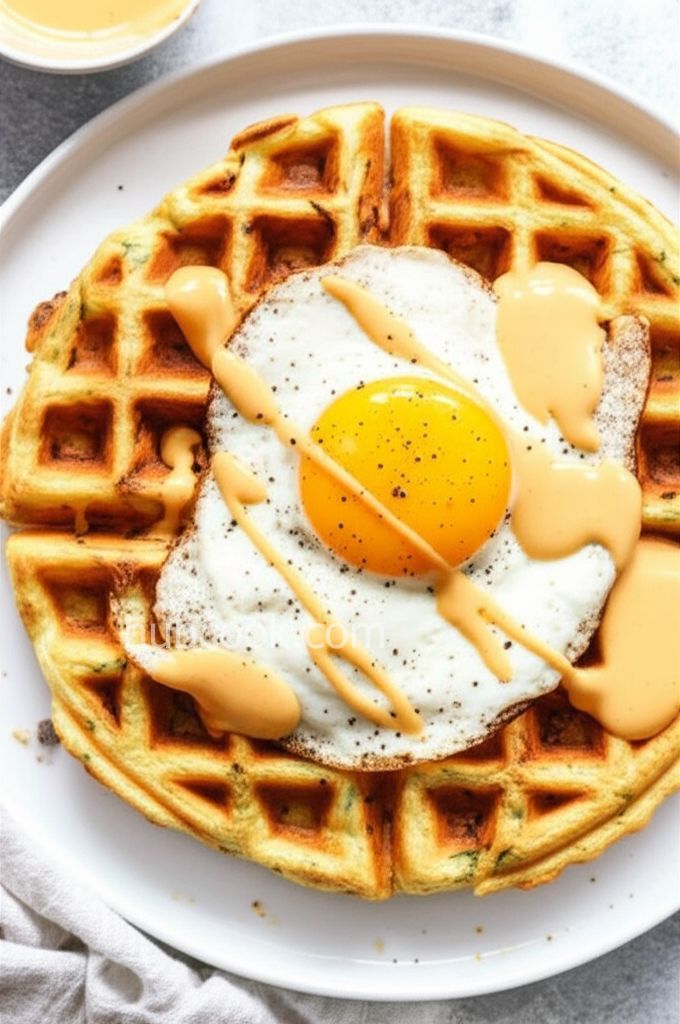 Ham and Cheese Cauliflower Waffle