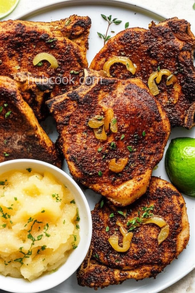 Pan-Fried Jerk Pork Chops