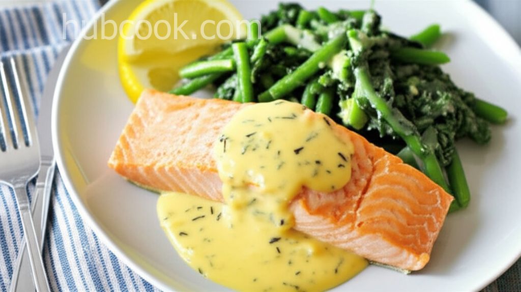 Poached Salmon with Lemon Dill Sauce