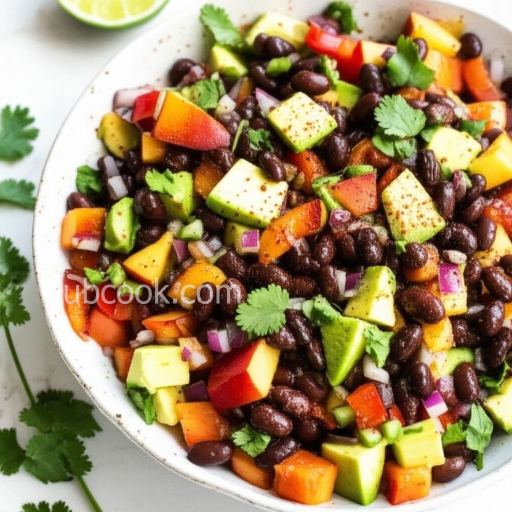 Black Bean Salad with Peaches