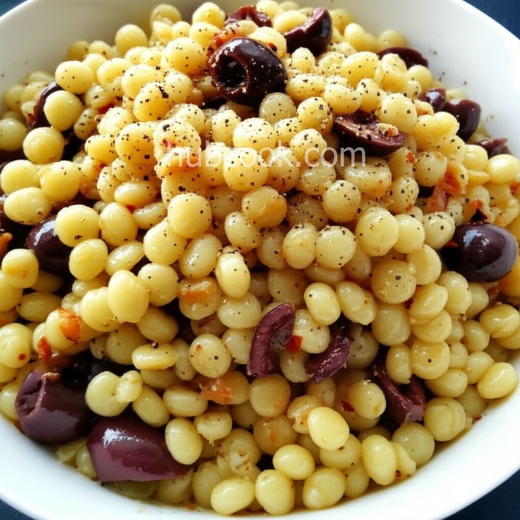 Pasta Pearls and Olive Salad