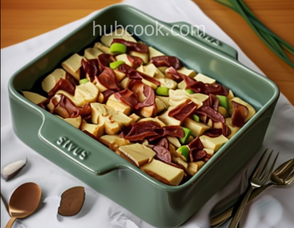 Savory Leek and Bacon Bread Pudding