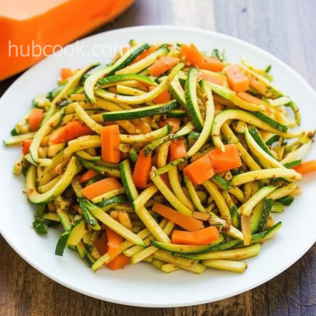 Zucchini Noodles and Butternut Squash in a Garlic-Lemon Sauce