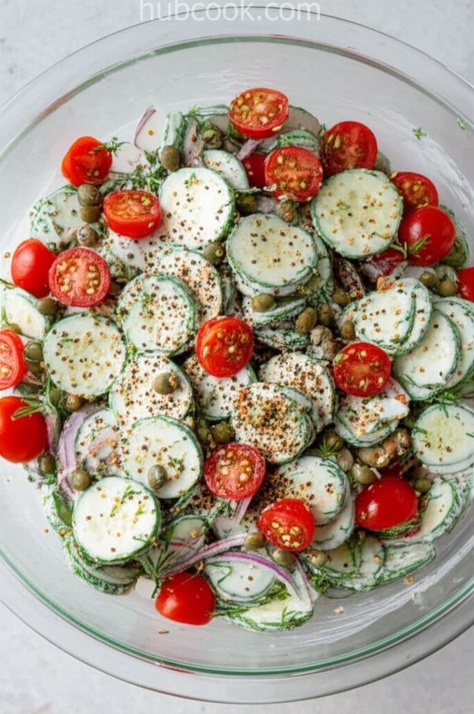 Creamy Everything Bagel Cucumber Salad