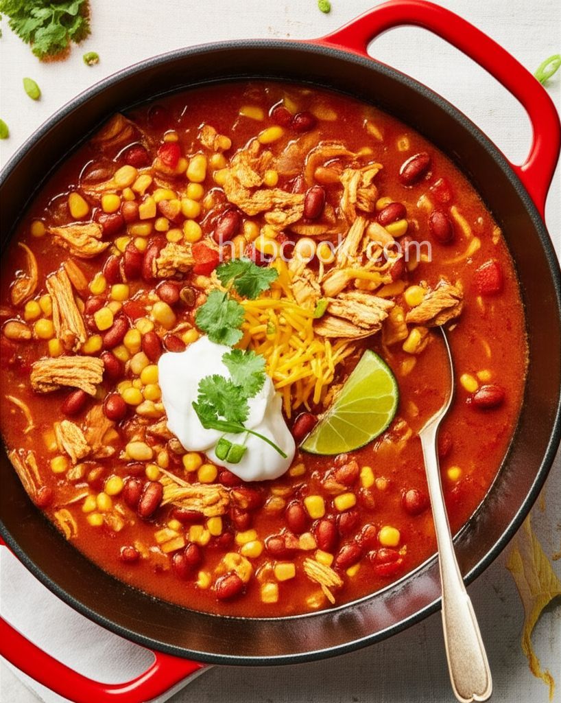 Rotisserie Chicken Chili With Hominy and Chiles