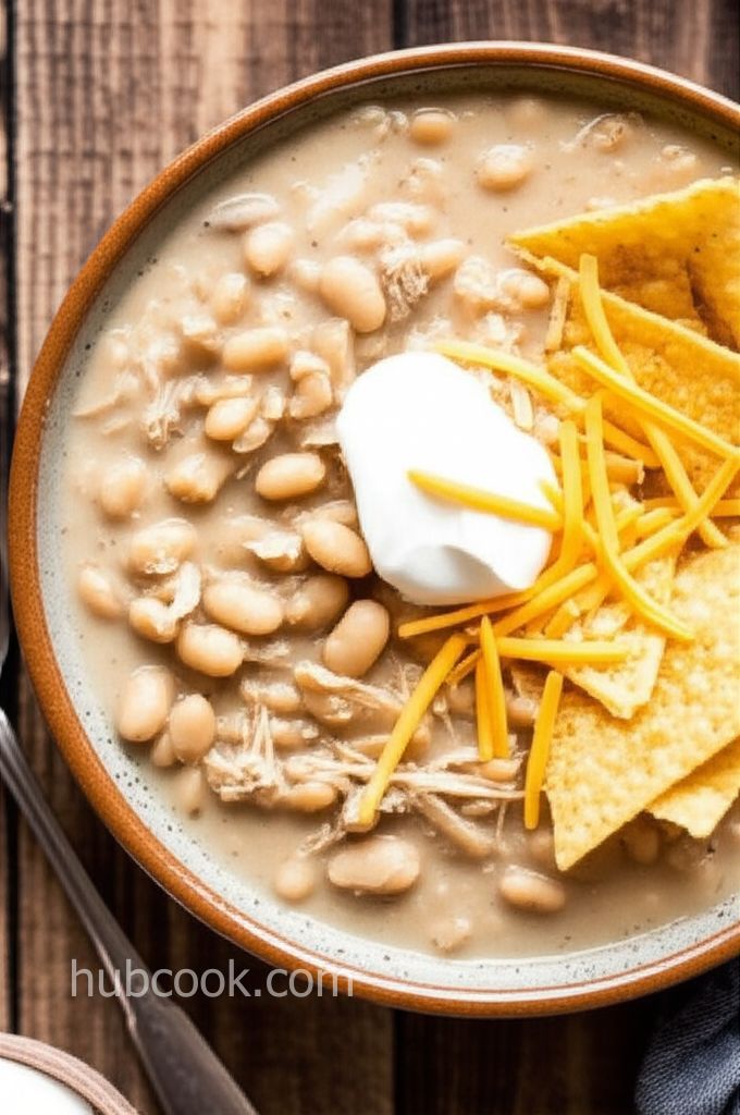 White Bean Shredded Chicken Chili