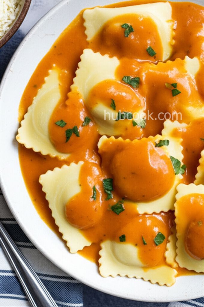 Cheese Ravioli with Pumpkin Sauce