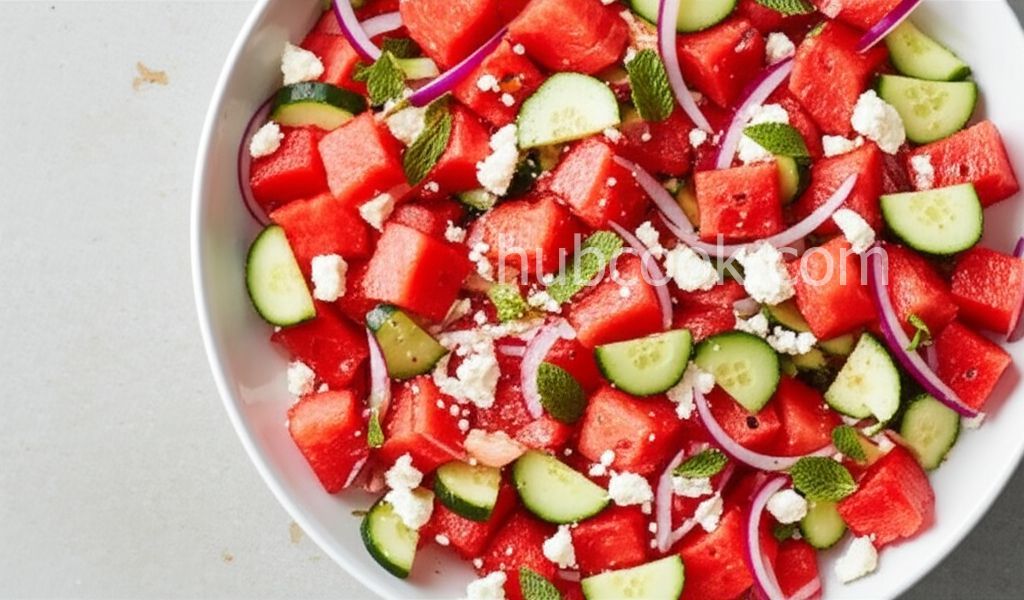 Watermelon Cucumber Salad