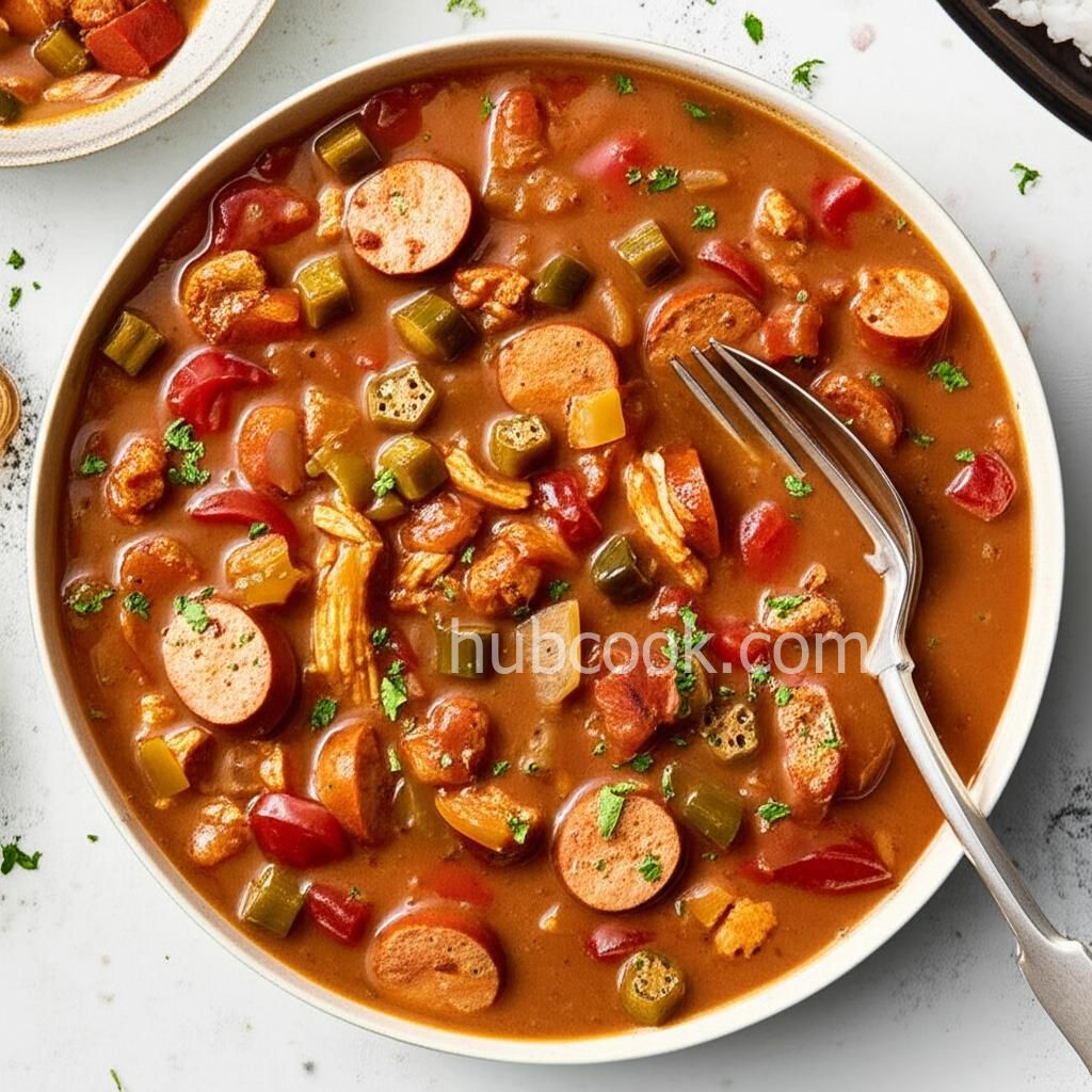 Slow Cooker Chicken and Sausage Gumbo