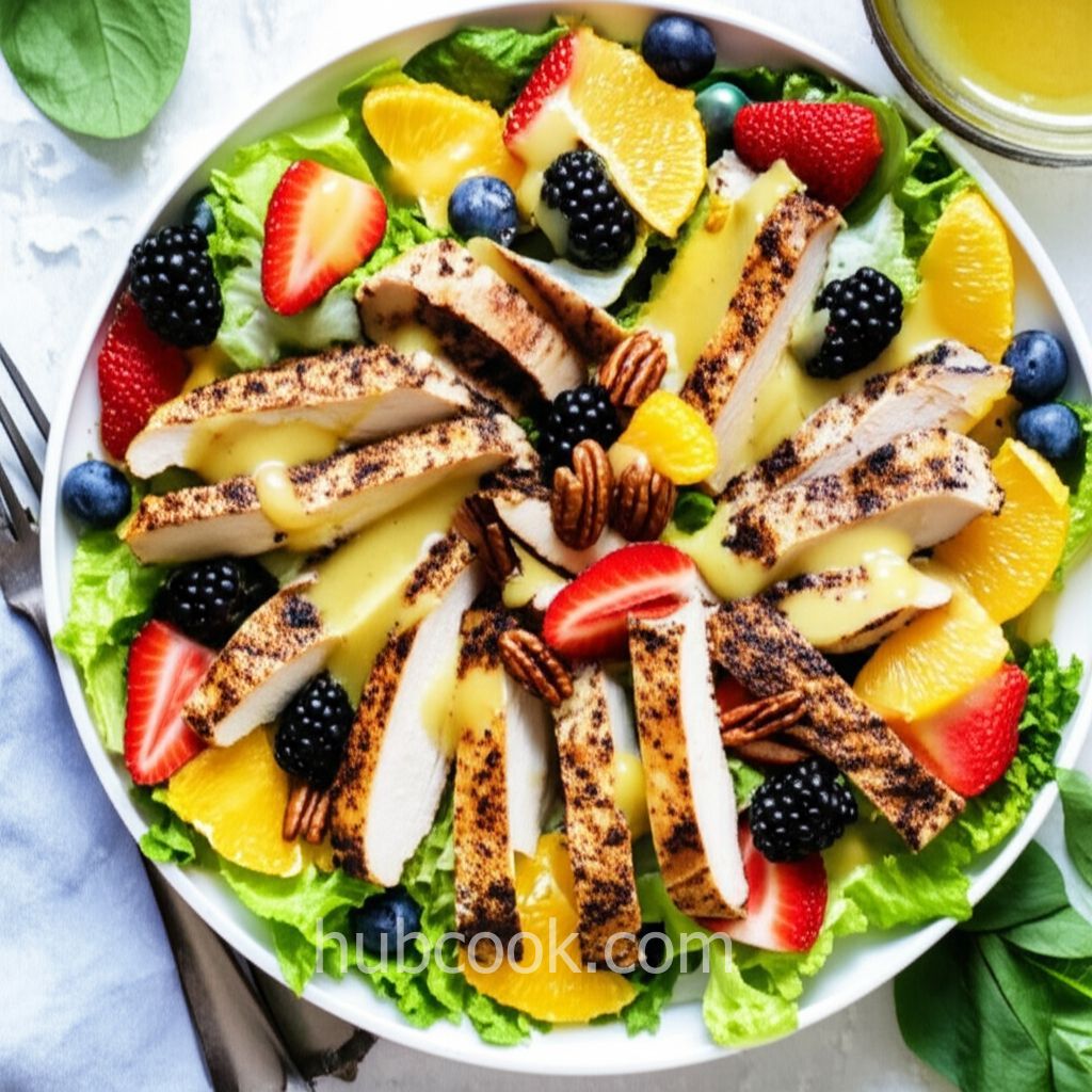 Grilled Chicken Salad with Seasonal Fruit