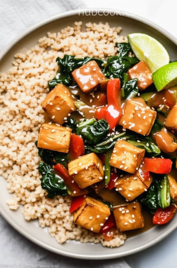 Tofu Stir-Fry with Peanut Sauce (Vegan)