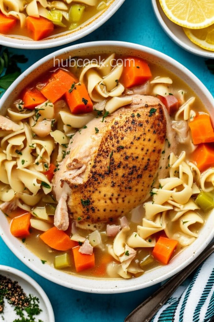 Homemade Roasted Chicken Noodle Soup