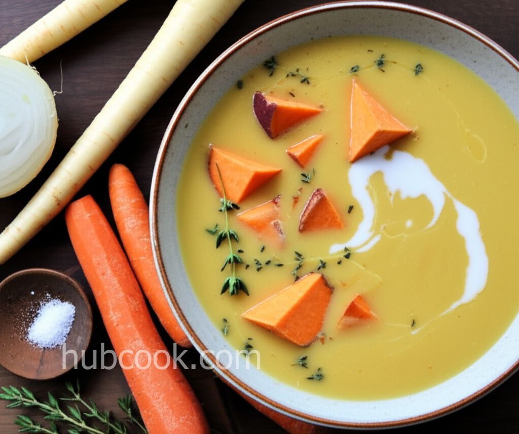 Japanese Sweet Potato and Parsnip Soup